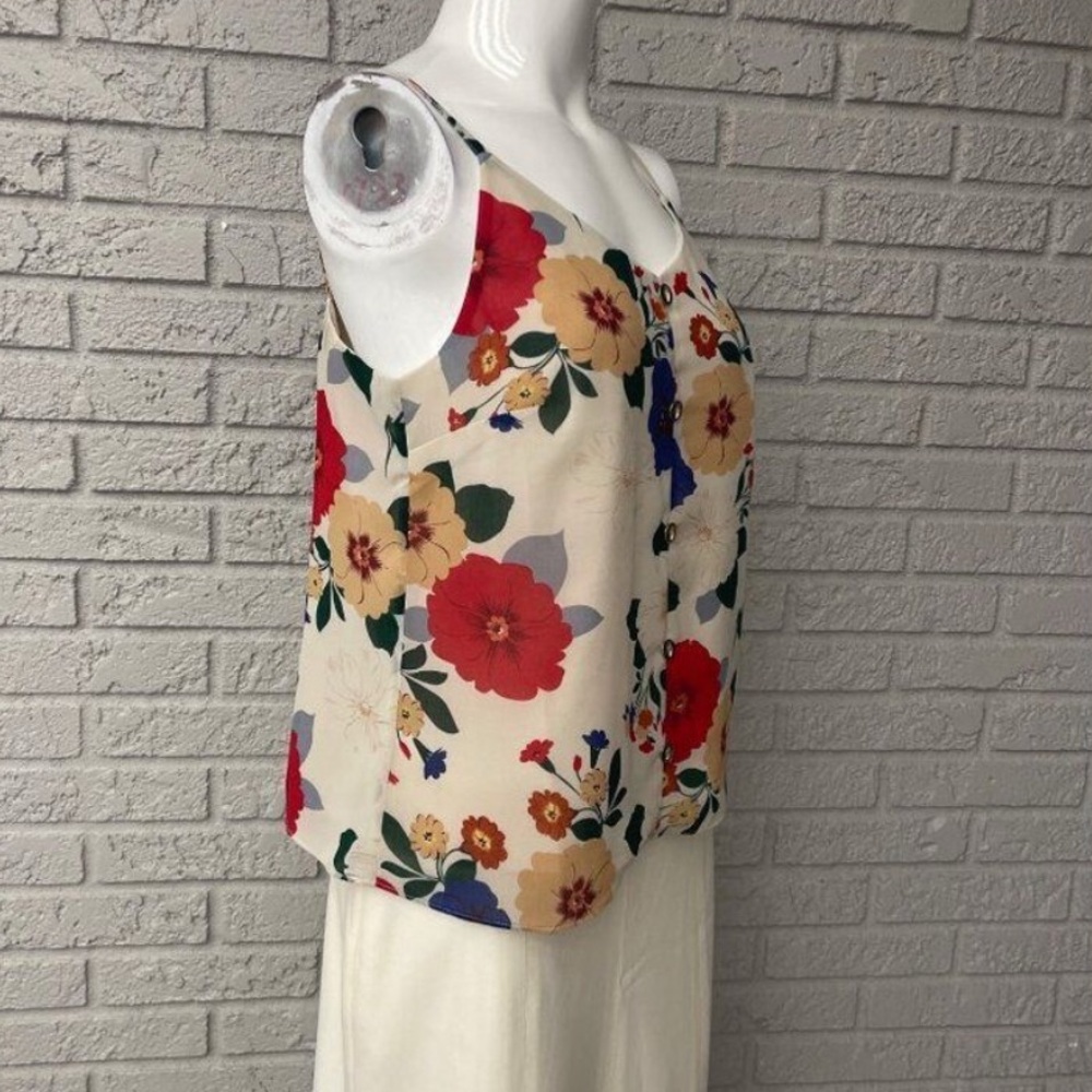 Cabi Victoria Women Floral Chiffon Pullover Blouse Top Size M